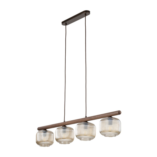 Salvia takpendel 4-lys - Dimbar-Takpendler-TK Lighting-Brun / Amber-TK-11070-Lightup.no