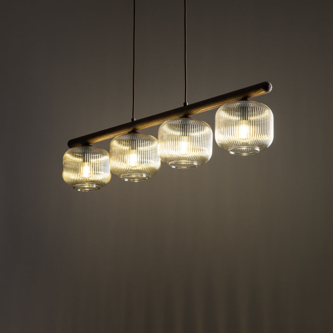 Salvia takpendel 4-lys - Dimbar-Takpendler-TK Lighting-Brun / Amber-TK-11070-Lightup.no