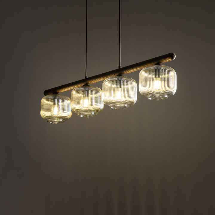 Salvia takpendel 4-lys - Dimbar-Takpendler-TK Lighting-Brun / Amber-TK-11070-Lightup.no