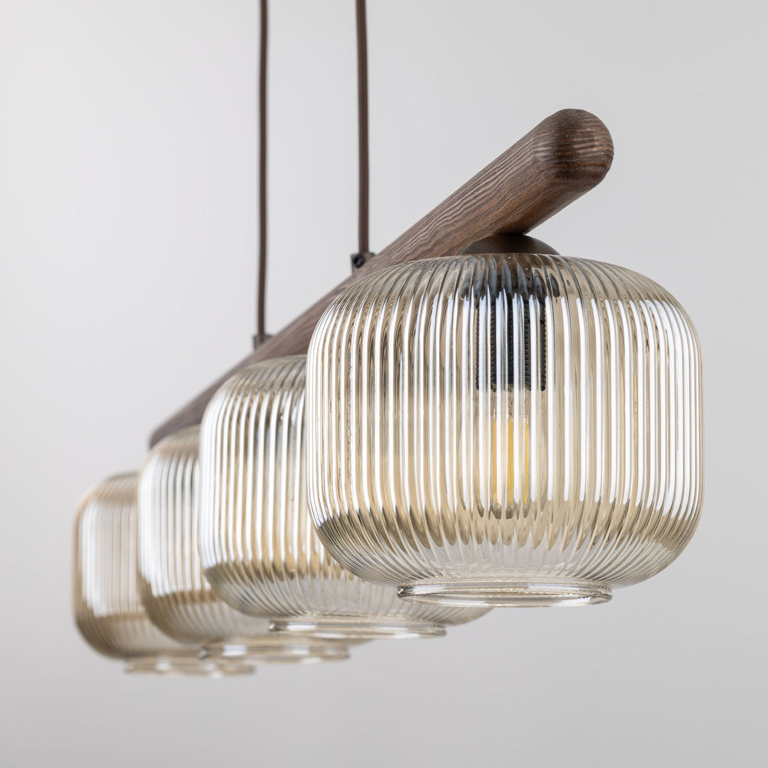 Salvia takpendel 4-lys - Dimbar-Takpendler-TK Lighting-Brun / Amber-TK-11070-Lightup.no