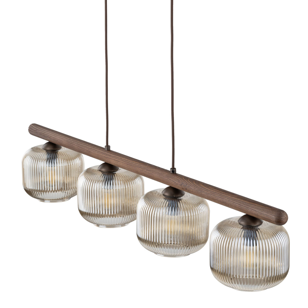 Salvia takpendel 4-lys - Dimbar-Takpendler-TK Lighting-Brun / Amber-TK-11070-Lightup.no