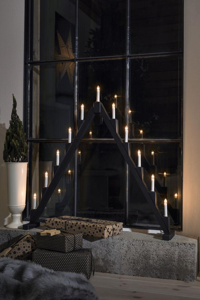 Sammenleggbar adventsstake 11 lys-Julebelysning adventsstake-Konstsmide-Svart-3592-710-Lightup.no