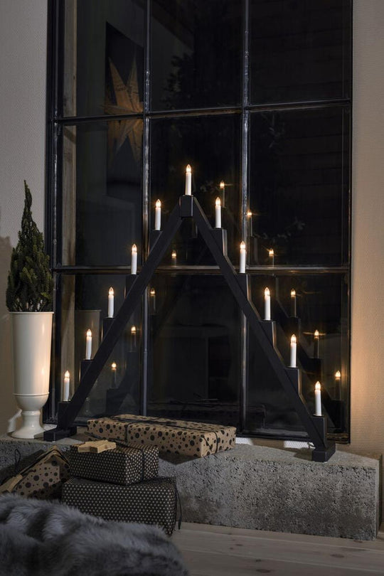 Sammenleggbar adventsstake 11 lys-Julebelysning adventsstake-Konstsmide-Svart-3592-710-Lightup.no