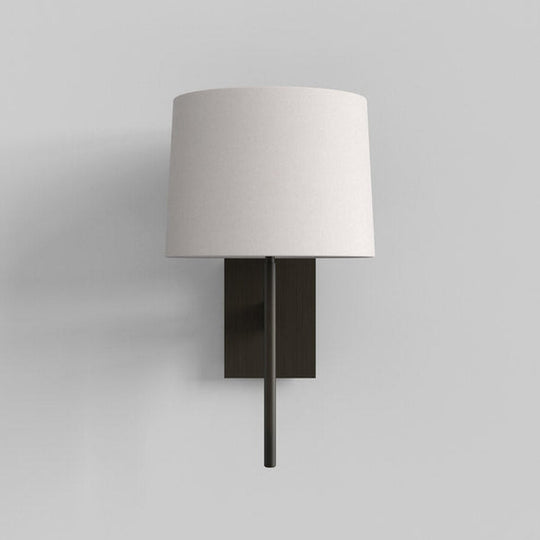 San Marino Solo vegglampe rund - Bronsefarget/Hvit skjerm-Vegglamper-Astro Lighting-Asg__1076007+5013001-Lightup.no