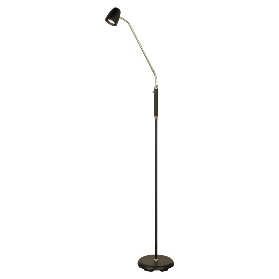 Sandnes enkel gulvlampe-Gulvlamper-Aneta Lighting-Svart/Krom-19702-15-Lightup.no