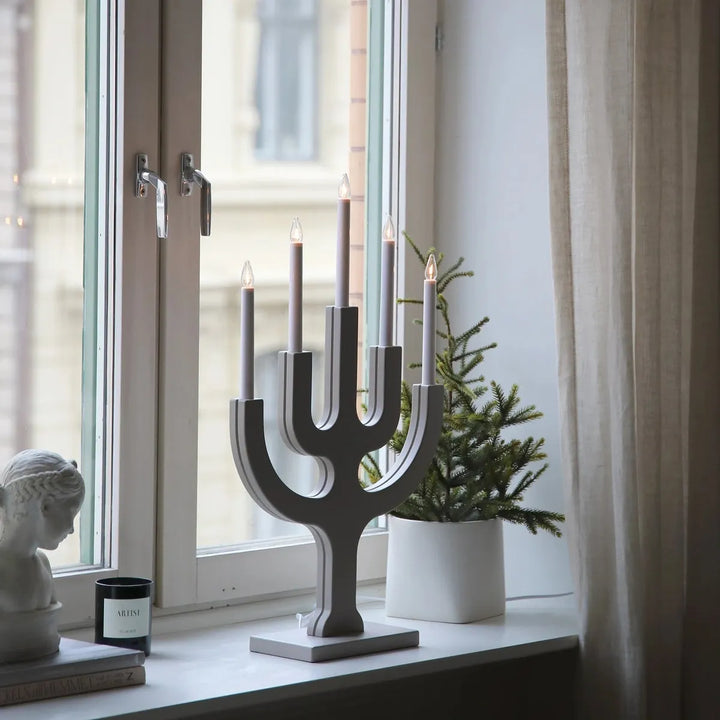 Sapin adventsstake 5-lys-Julebelysning adventsstake-Marksløjd-Beige-Mrk-706426-Lightup.no