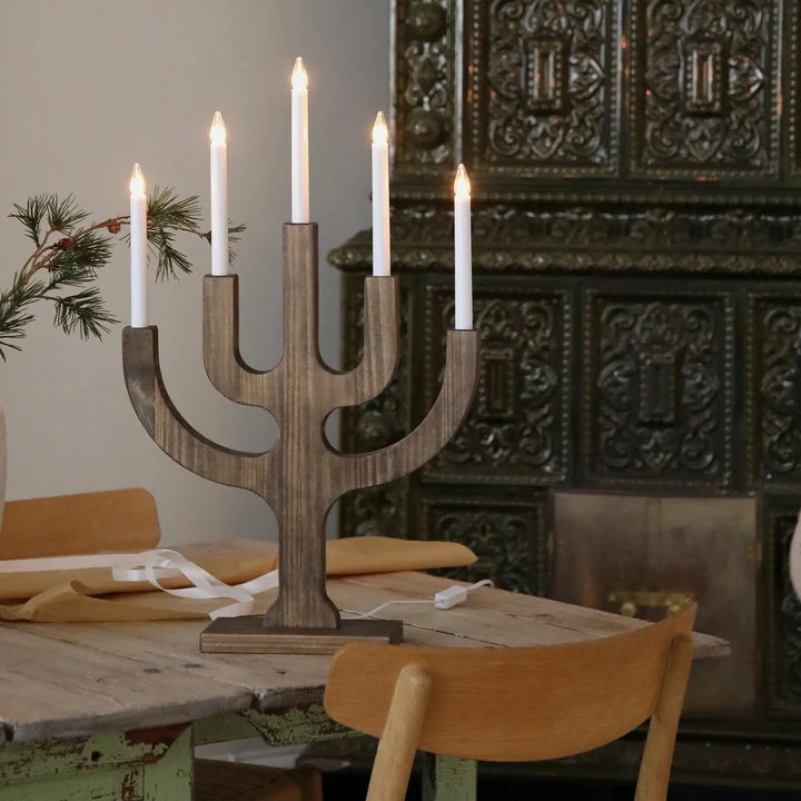 Sapin adventsstake 5-lys-Julebelysning adventsstake-Marksløjd-Brun-Mrk-706624-Lightup.no