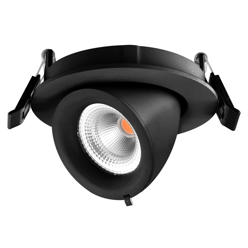 Sargas Rotatable lavtbyggende downlight 8W 2700K Dimbar IP20 - Svart-Downlight lavtbyggende-Norlux-29927-36-2-Lightup.no