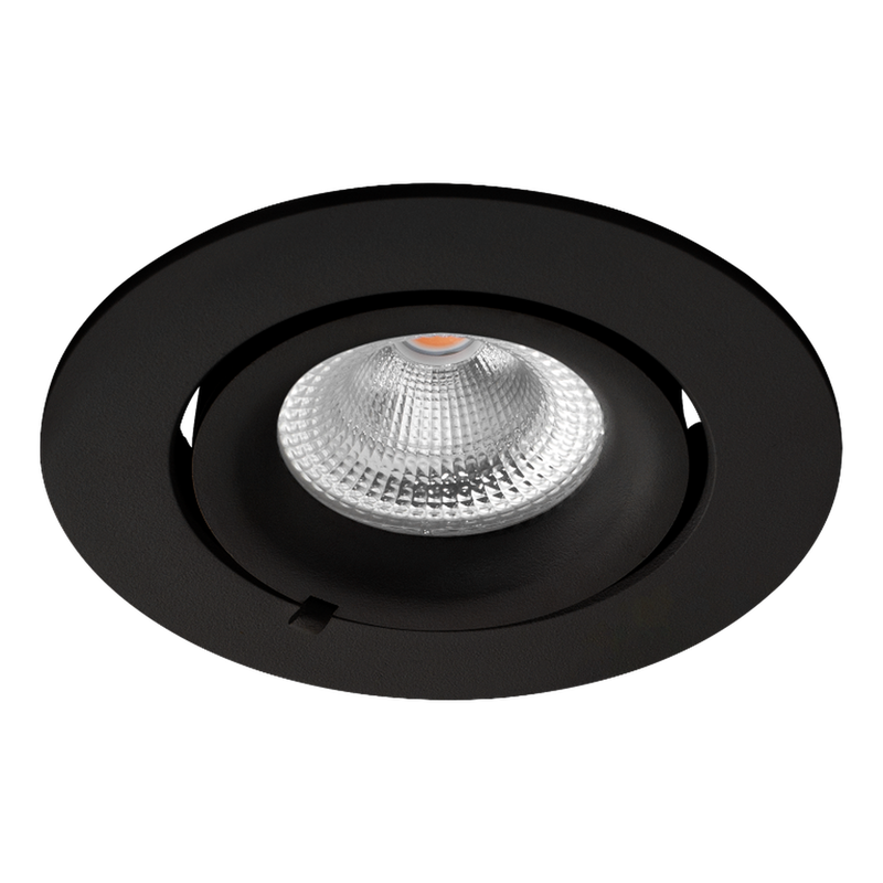 Sargas Rotatable lavtbyggende downlight 8W 2700K Dimbar IP20 - Svart-Downlight lavtbyggende-Norlux-29927-36-2-Lightup.no