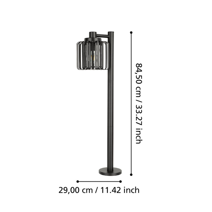 Selinus pullert utendørs 84 cm IP65 - Svart-Utebelysning pullert-Eglo-Svart-900684-Lightup.no