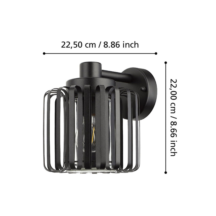 Selinus vegglampe utendørs IP65 - Svart-Utebelysning vegg klassisk-Eglo-Svart-900672-Lightup.no