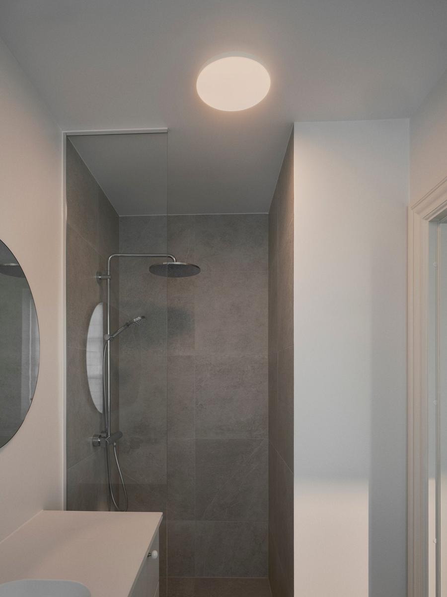 Serenova taklampe 28 cm 10/15W 3000/4000/5700 Kelvin IP65 - Dimbar-Taklamper-Nordlux-Hvit-2610056001-Lightup.no