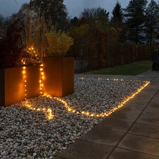 ShineLine 100 amber micro led slynge 10 meter IP44 - Utendørs-Julebelysning juletrelys og slynger-Konstsmide-Svart-3047-800-Lightup.no