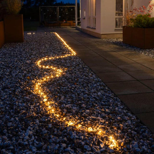 ShineLine 200 amber micro led slynge 20 meter IP44 - Utendørs-Julebelysning juletrelys og slynger-Konstsmide-Svart-3048-800-Lightup.no