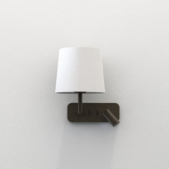 Side by Side vegglampe med skjerm-Vegglamper-Astro Lighting-Bronse / Hvit-Asg__1406004+5018035-Lightup.no