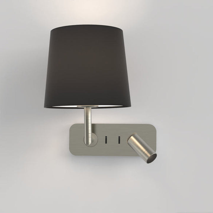 Side by Side vegglampe med skjerm-Vegglamper-Astro Lighting-Bronse / Hvit-Asg__1406004+5018035-Lightup.no