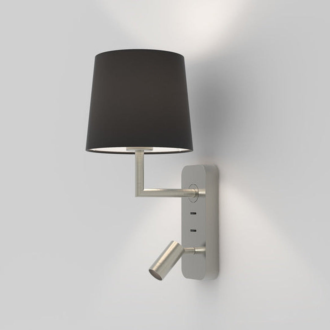 Side by Side vegglampe med skjerm-Vegglamper-Astro Lighting-Bronse / Hvit-Asg__1406004+5018035-Lightup.no