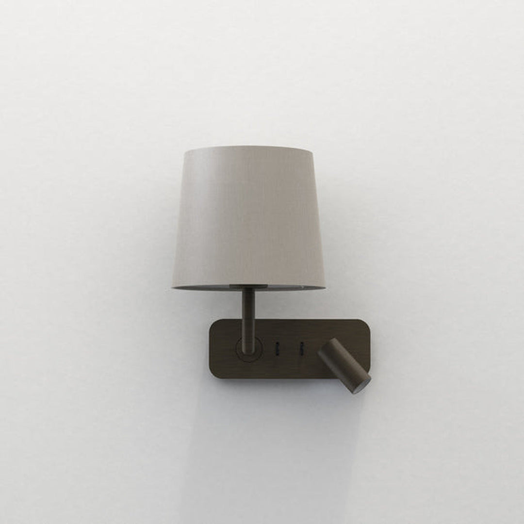 Side by Side vegglampe med skjerm-Vegglamper-Astro Lighting-Bronse / Hvit-Asg__1406033+5018035-Lightup.no