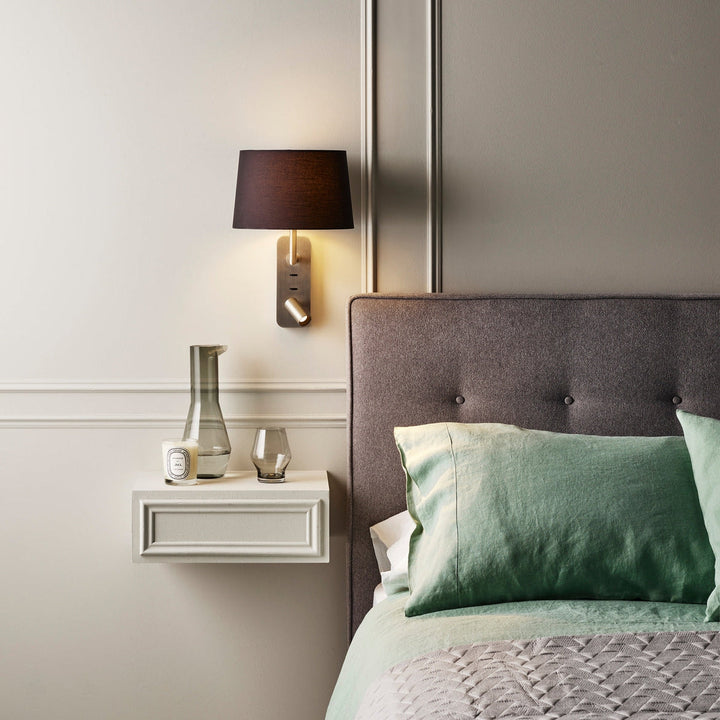 Side by Side vegglampe med skjerm-Vegglamper-Astro Lighting-Bronse / Hvit-Asg__1406033+5018035-Lightup.no