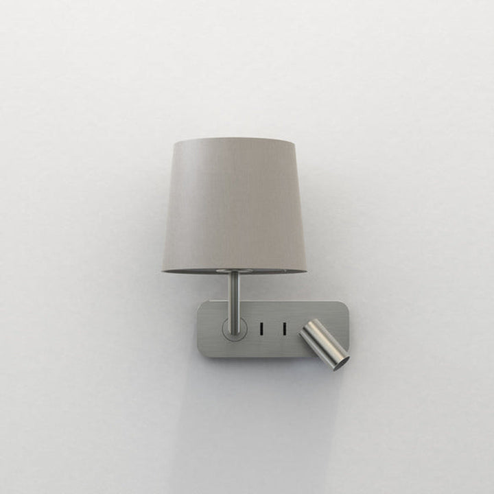 Side by Side vegglampe med skjerm-Vegglamper-Astro Lighting-Nikkel / Putty-Asg__1406033+5018037-Lightup.no