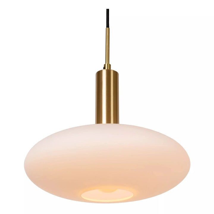 Singala rondell takpendel 3-lys - Svart/Opal/Messingfarget-Takpendler-Lucide-LC25413/13/02-Lightup.no