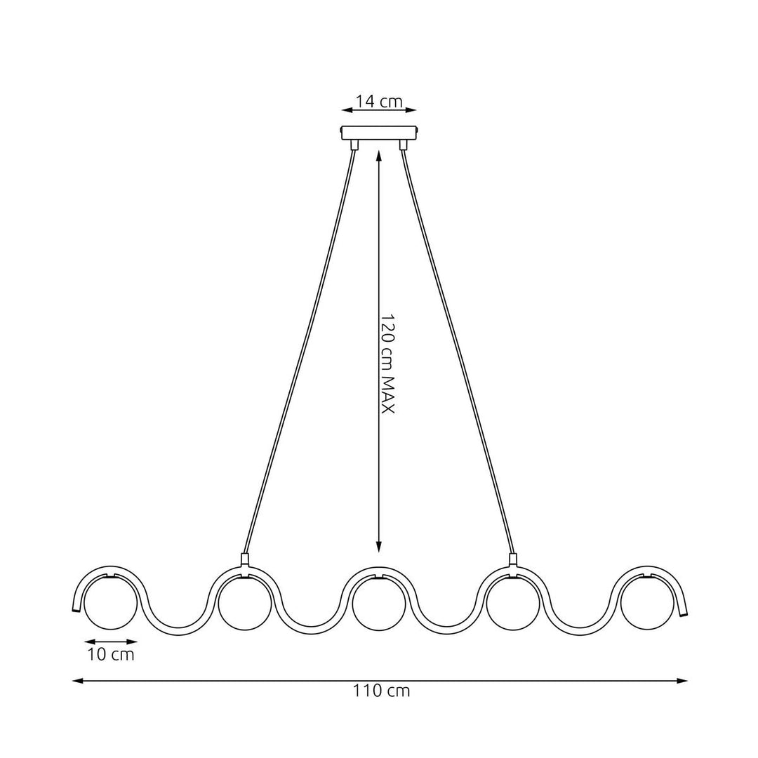 Sinus takpendel 5-lys-Takpendler-Emibig-Svart-1582/5-Lightup.no
