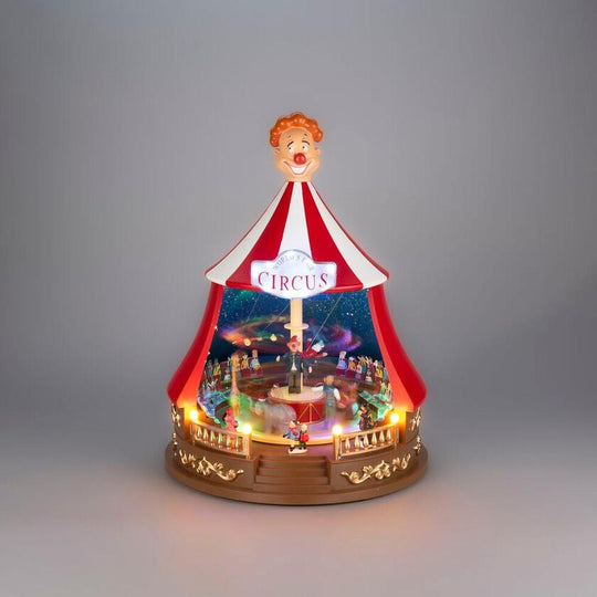 Sirkustelt med roterende figurer og LED-Julebelysning dekor og pynt-Konstsmide-Flerfarget-4250-000-Lightup.no