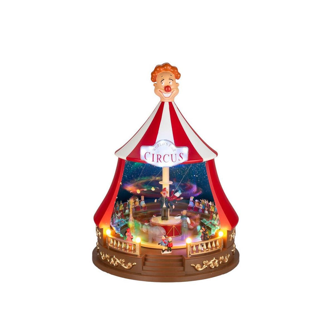 Sirkustelt med roterende figurer og LED-Julebelysning dekor og pynt-Konstsmide-Flerfarget-4250-000-Lightup.no