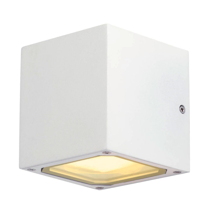 Sitra cube vegglampe utendørs opp/ned IP44-Utebelysning vegg opp og ned-Slv-Hvit-slv-232531-Lightup.no