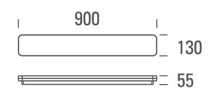 Slice Long 90 taklampe IP54 2700/3000 Kelvin 24/32W Dimbar - Hvit-Taklamper-NorDesign-Hvit-879000132-Lightup.no