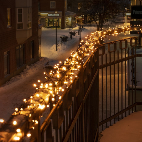Slynge Cluster 1500 LED 37meter IP44 - amber-Julebelysning juletrelys ute-Konstsmide-Amber-3871-800-Lightup.no