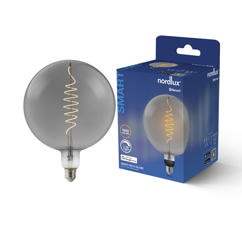 Smartpære E27 4,7W 1800 Kelvin 100 Lumen 200 mm - Røykfarget-Smartpærer E27-Nordlux-2280032747-Lightup.no