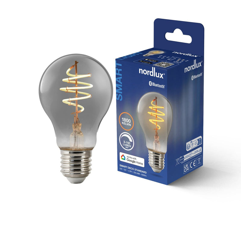 Smartpære E27 4,7W 1800 Kelvin 100 Lumen 60 mm - Røykfarget-Smartpærer E27-Nordlux-2280012747-Lightup.no