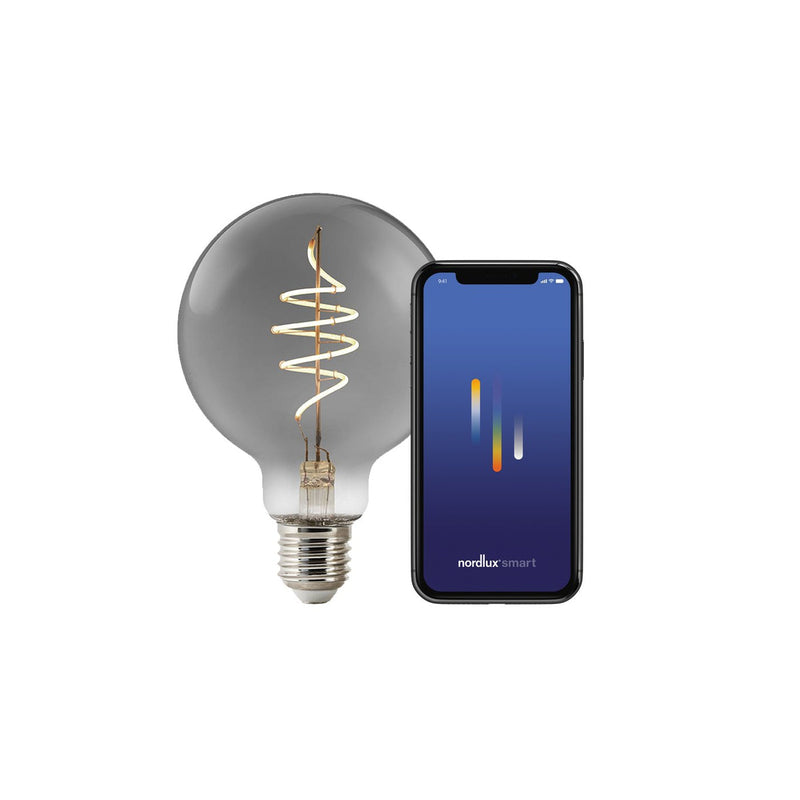 Smartpære E27 4,7W 1800 Kelvin 100 Lumen 95 mm - Røykfarget-Smartpærer E27-Nordlux-2280162747-Lightup.no