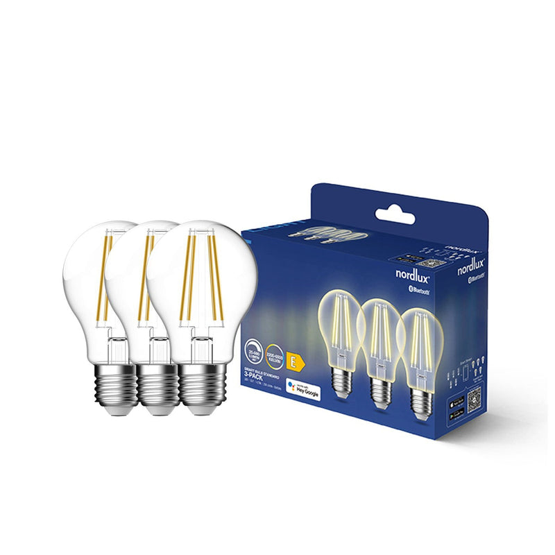 Smartpære E27 4,7W E27 2200-6500 Kelvin 600 Lumen 60 mm - 3 pakning-Smartpærer E27-Nordlux-2270012700-Lightup.no