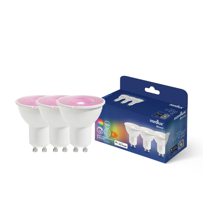 Smartpære GU10 Colour 2200-6500 Kelvin 380 Lumen 4,7W - 3 pakning-LED-pære GU10-Nordlux-2270061000-Lightup.no