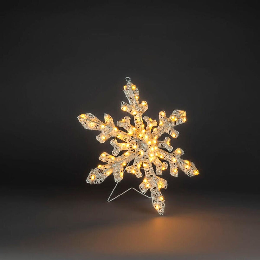 Snøfnugg med LED og dimmer utendørs – 40 cm-Julebelysning dekor og pynt ute-Konstsmide-Hvit-4412-803-Lightup.no