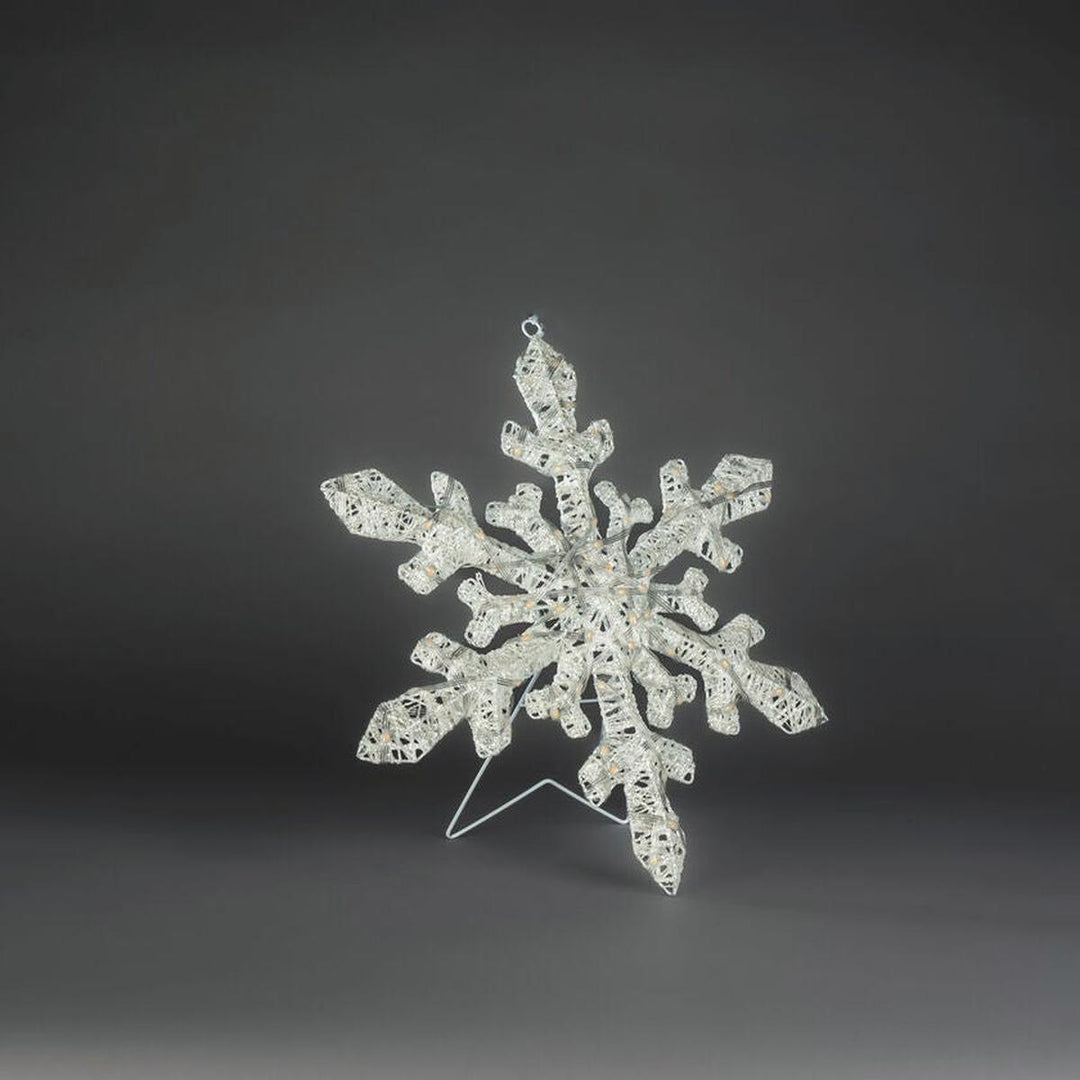 Snøfnugg med LED og dimmer utendørs – 40 cm-Julebelysning dekor og pynt ute-Konstsmide-Hvit-4412-803-Lightup.no