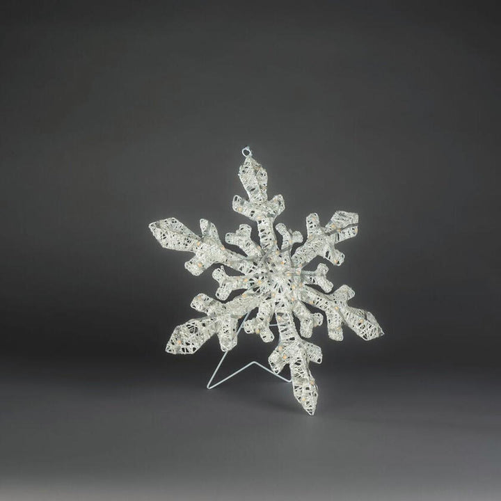 Snøfnugg med LED og dimmer utendørs – 40 cm-Julebelysning dekor og pynt ute-Konstsmide-Hvit-4412-803-Lightup.no