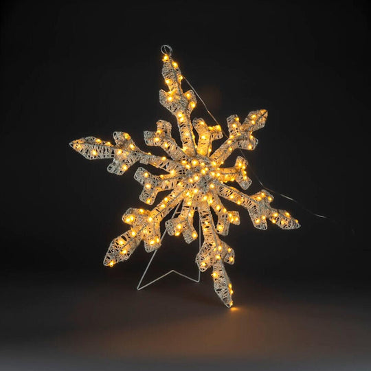 Snøfnugg med LED og dimmer utendørs – 60 cm-Julebelysning dekor og pynt ute-Konstsmide-Hvit-4413-803-Lightup.no