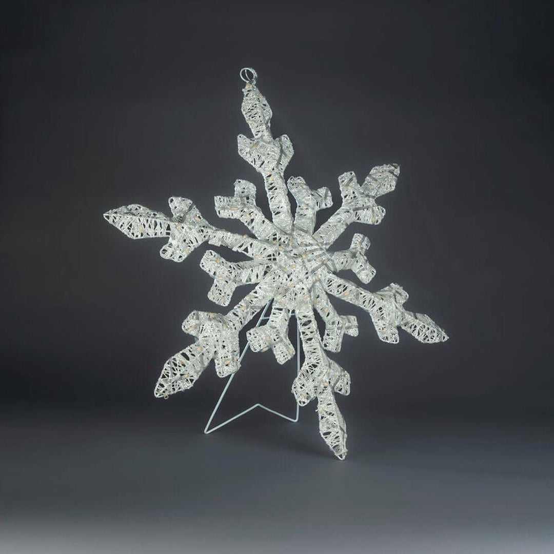 Snøfnugg med LED og dimmer utendørs – 60 cm-Julebelysning dekor og pynt ute-Konstsmide-Hvit-4413-803-Lightup.no