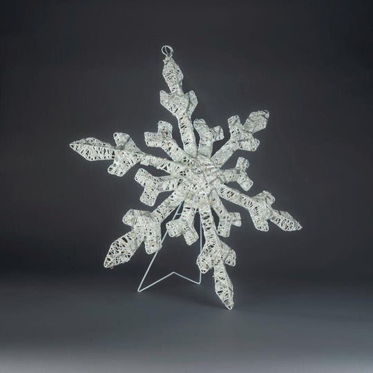 Snøfnugg med LED og dimmer utendørs – 60 cm-Julebelysning dekor og pynt ute-Konstsmide-Hvit-4413-803-Lightup.no