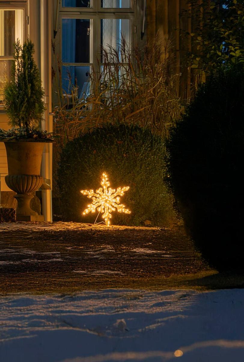 Snøfnugg med LED og dimmer utendørs – 60 cm-Julebelysning dekor og pynt ute-Konstsmide-Hvit-4413-803-Lightup.no