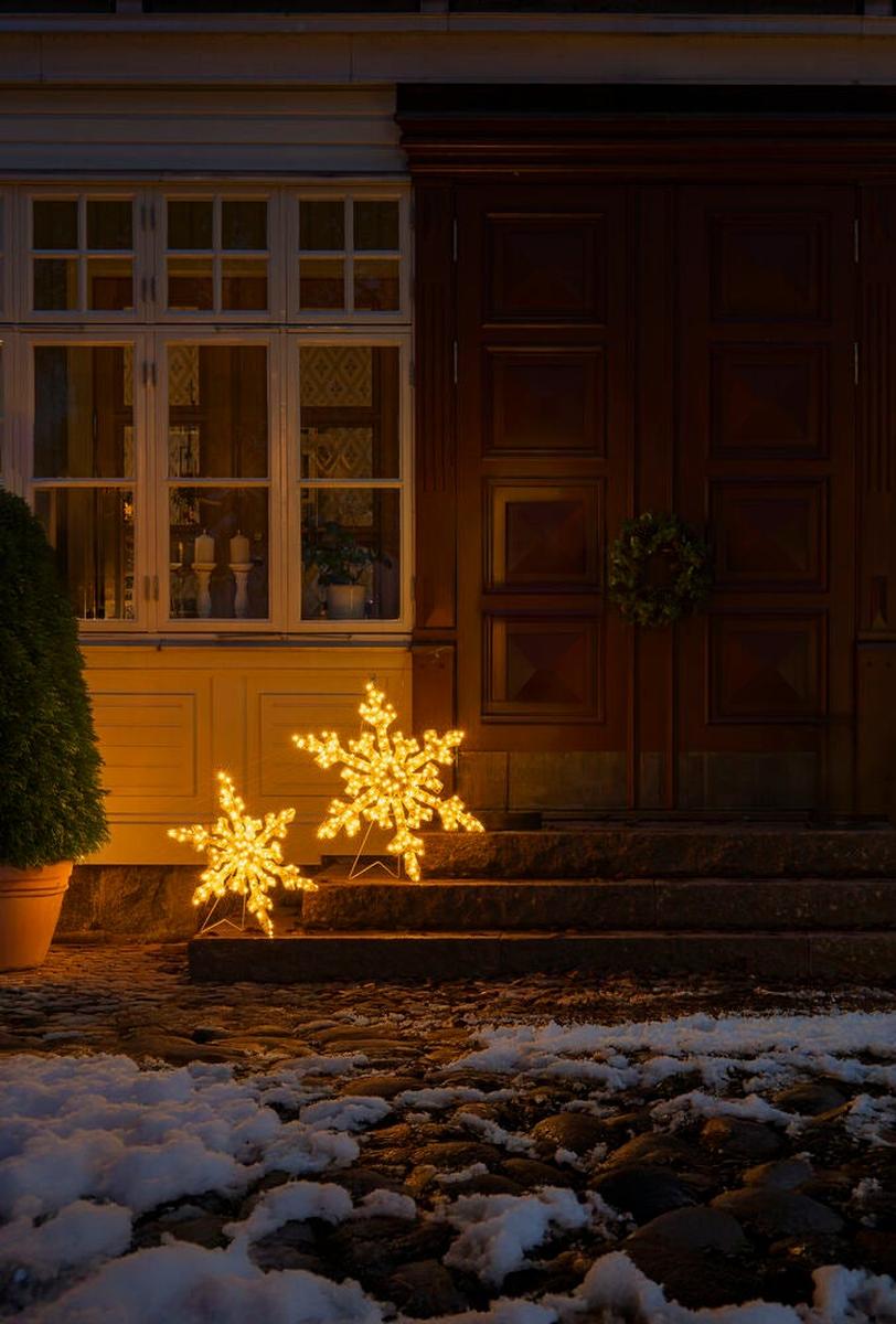 Snøfnugg med LED og dimmer utendørs – 60 cm-Julebelysning dekor og pynt ute-Konstsmide-Hvit-4413-803-Lightup.no