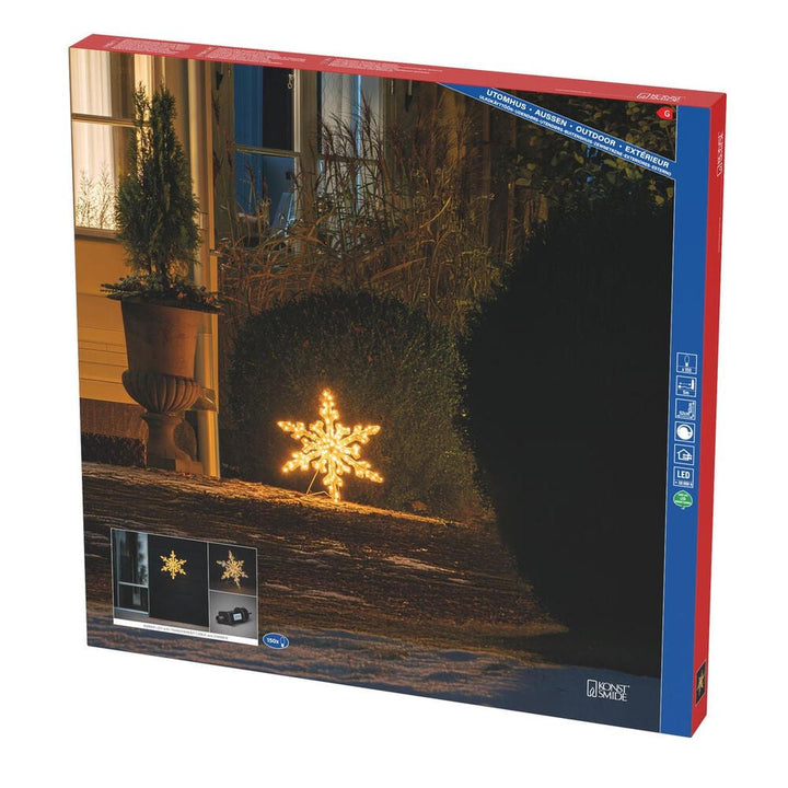 Snøfnugg med LED og dimmer utendørs – 60 cm-Julebelysning dekor og pynt ute-Konstsmide-Hvit-4413-803-Lightup.no