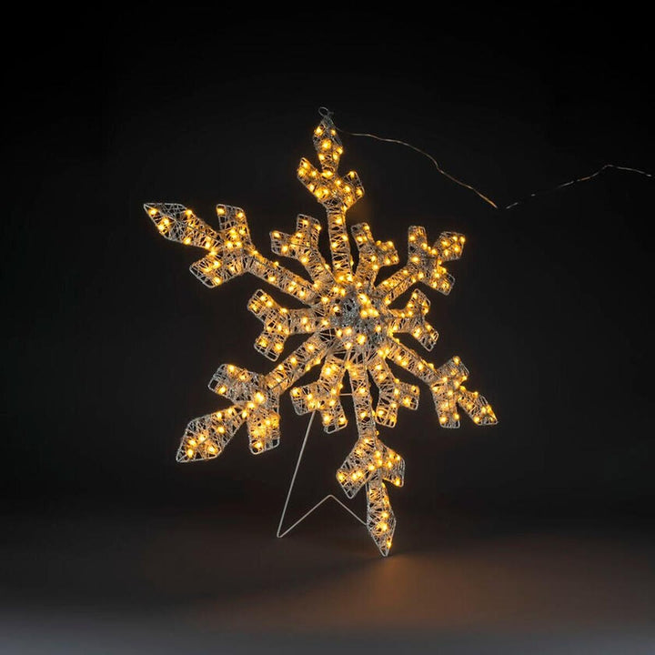 Snøfnugg med LED og dimmer utendørs – 80 cm-Julebelysning dekor og pynt ute-Konstsmide-Hvit-4414-803-Lightup.no