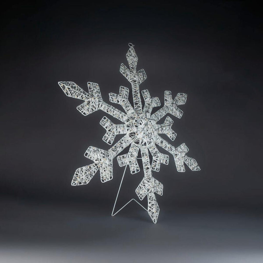 Snøfnugg med LED og dimmer utendørs – 80 cm-Julebelysning dekor og pynt ute-Konstsmide-Hvit-4414-803-Lightup.no