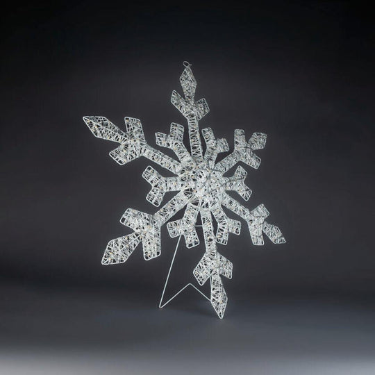Snøfnugg med LED og dimmer utendørs – 80 cm-Julebelysning dekor og pynt ute-Konstsmide-Hvit-4414-803-Lightup.no