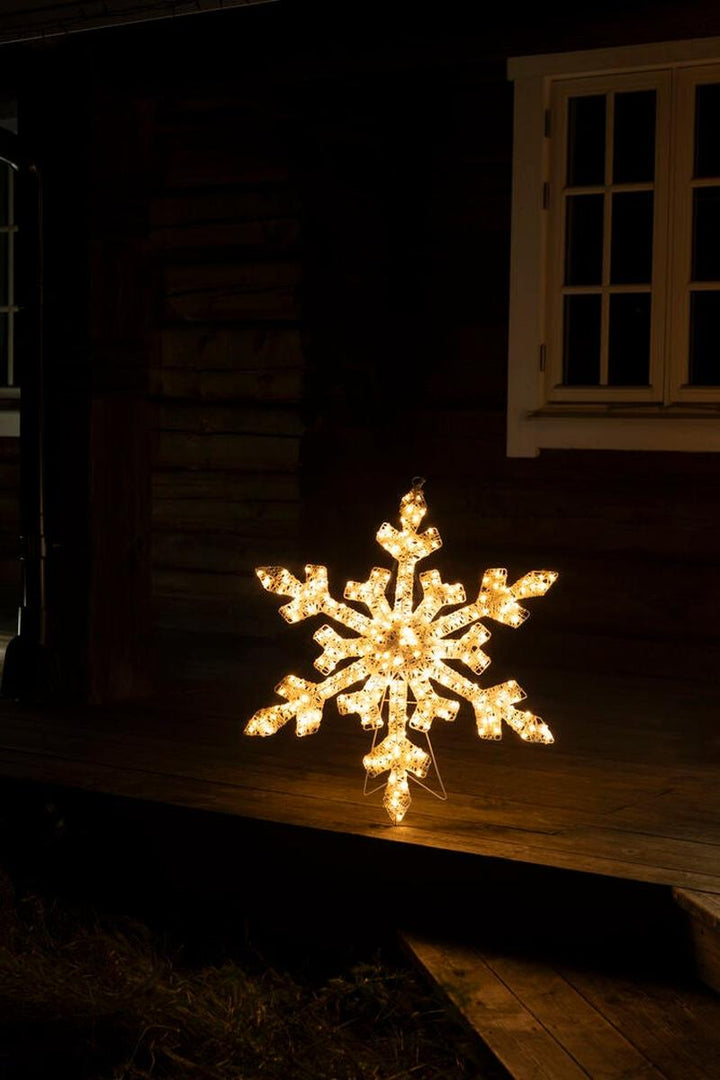 Snøfnugg med LED og dimmer utendørs – 80 cm-Julebelysning dekor og pynt ute-Konstsmide-Hvit-4414-803-Lightup.no