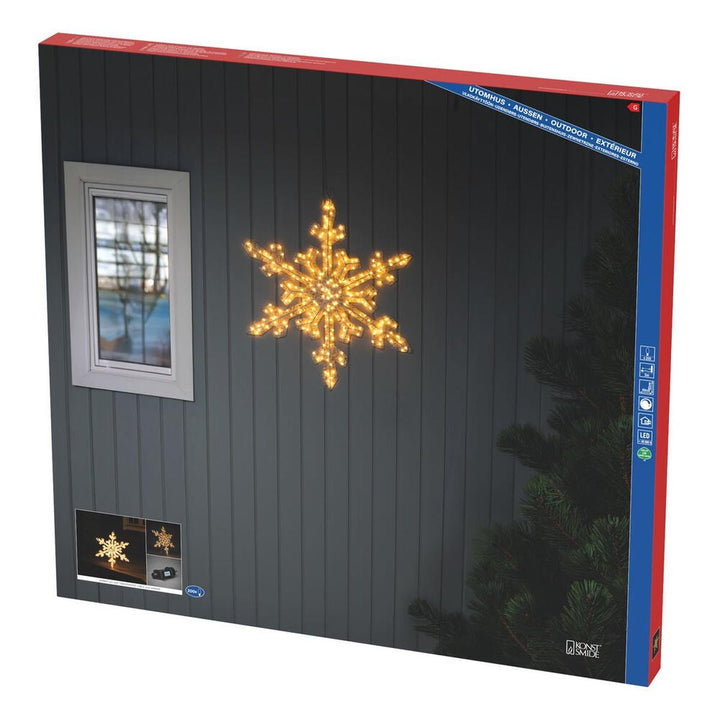 Snøfnugg med LED og dimmer utendørs – 80 cm-Julebelysning dekor og pynt ute-Konstsmide-Hvit-4414-803-Lightup.no
